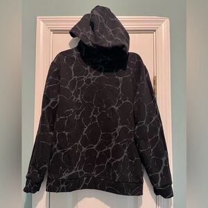 H&M Black Marbled Print Hoodie Boys Size US 12/14